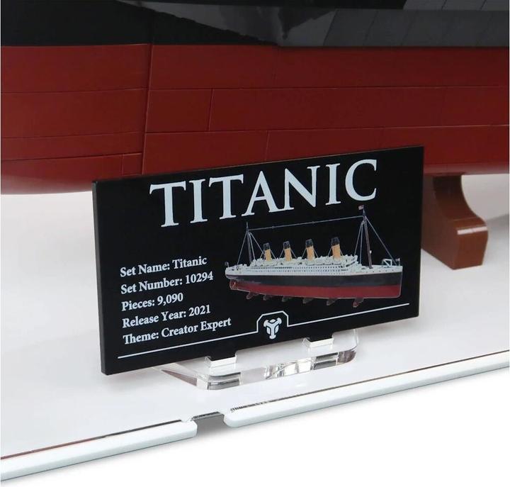 Actual product image iDisplayit Acrylic display for LEGO® 10294 Titanic (with white base)