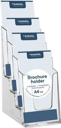 Europel Tisch-Prospekthalter, DIN lang, 4 F„cher, glasklar (A5)