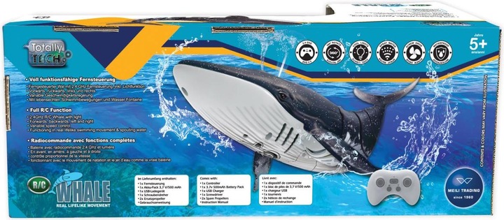 Image du produit Totally Tech RC Baleine avec jet d'eau 2.4 Ghz