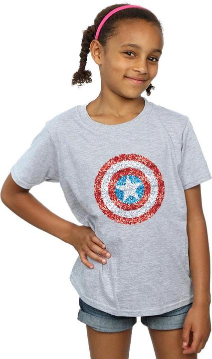 Immagine prodotto Captain America Pixelated Shield Maglietta Ragazze (140, 146)