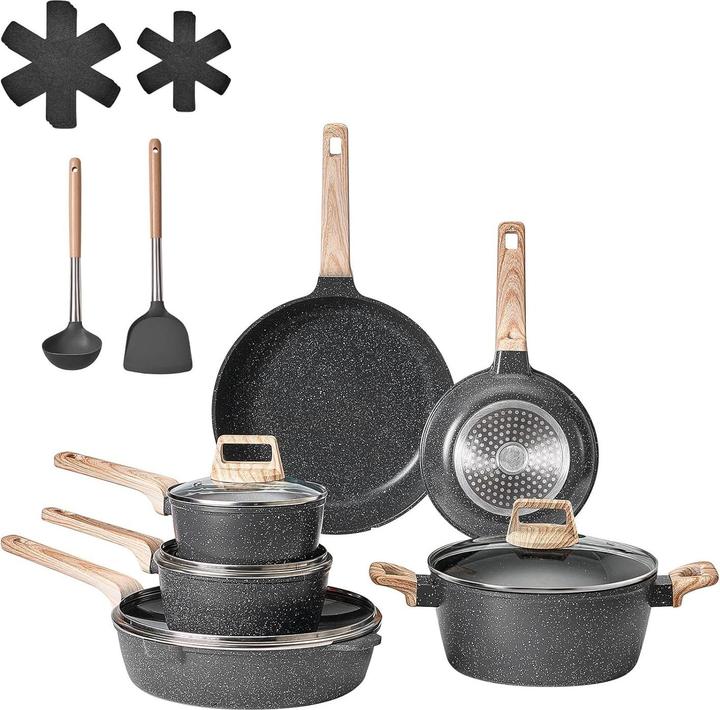 Immagine prodotto Vevor Topf- und Pfannenset (Set di pentole e padelle da cucina, Acciaio inossidabile, Alluminio)