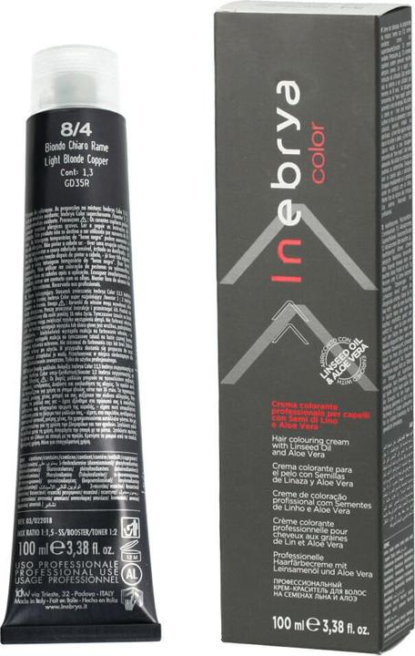 Produktbild Inebrya Color COPPER Hair Coloring Cream (copper) - Professional hair color 100 ml 8/4 Lightonde (8, 4 Lightonde)