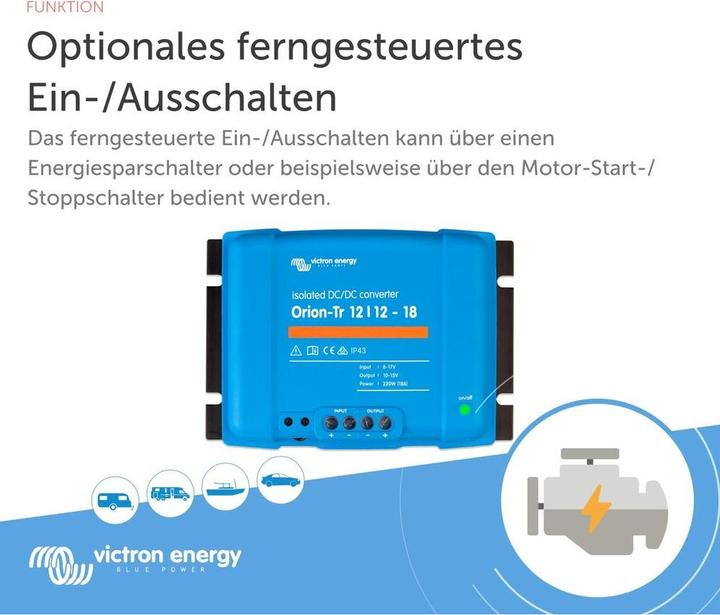 Produktbild Victron Energy VE TR 12/12-18 - DC/DC Konverter, 12,7 V, 18 A