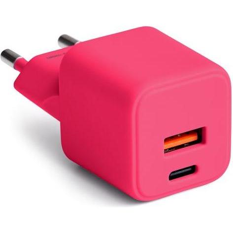 Forever COLORUM Wandladegerät USB-A + USB-C PD 30W CLS30-AC-02 xMagenta (30 W), USB Ladegerät, Mehrfarbig