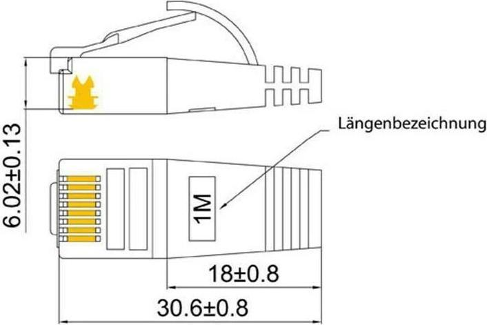 Image du produit Wirewin Câble de réseau (U/FTP, CAT6a, 1 m)