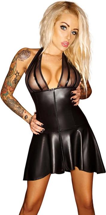 Image du produit Noir Handmade Wetlook-Kleid mit Powernet (XL)