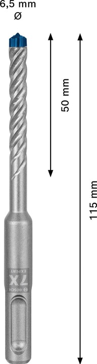 Actual product image Bosch Professional Zubehör Expert SDS plus-7X hammer drill, 6.5 x 50 x 115 mm (6.5 millimetres)