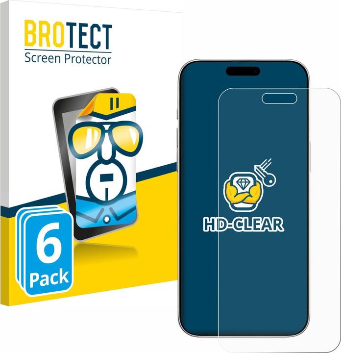 BROTECT Schermbeschermer Clear (6 Stuk, Apple iPhone 16 Plus)