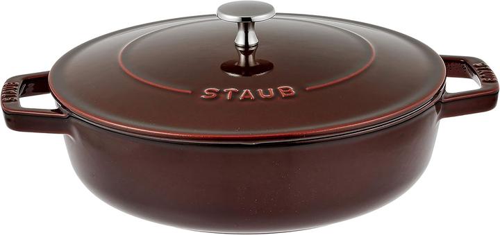 Actual product image Staub 40511-512-0 Roaster with chistera, suitable for induction, cast iron, grenadine (Cast iron, 24 x 11.60 cm)