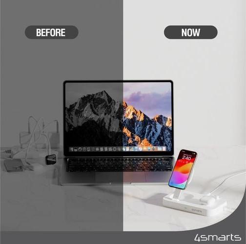 Actual product image 4smarts Qi2 charging station Trident (25 W)