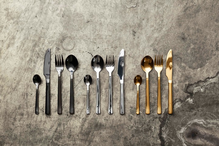 Produktbild RAW Cutlery set - Dishwasher safe - Gold - 24 pcs (15827) (24 Stück, Besteck Set)