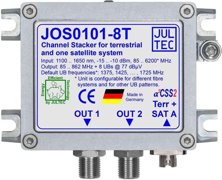 Jultec GmbH Single cable conversion set for 1 SAT JOS0101-8T and terrestrial 1xglass fibre FC/PC 8xRec. (Antenna cable)