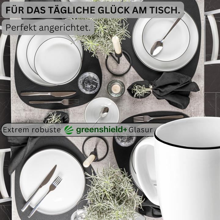 Immagine prodotto Sänger Geschirr Set di tazze da caffè Marlo Black Rim (350 ml, 6 x)