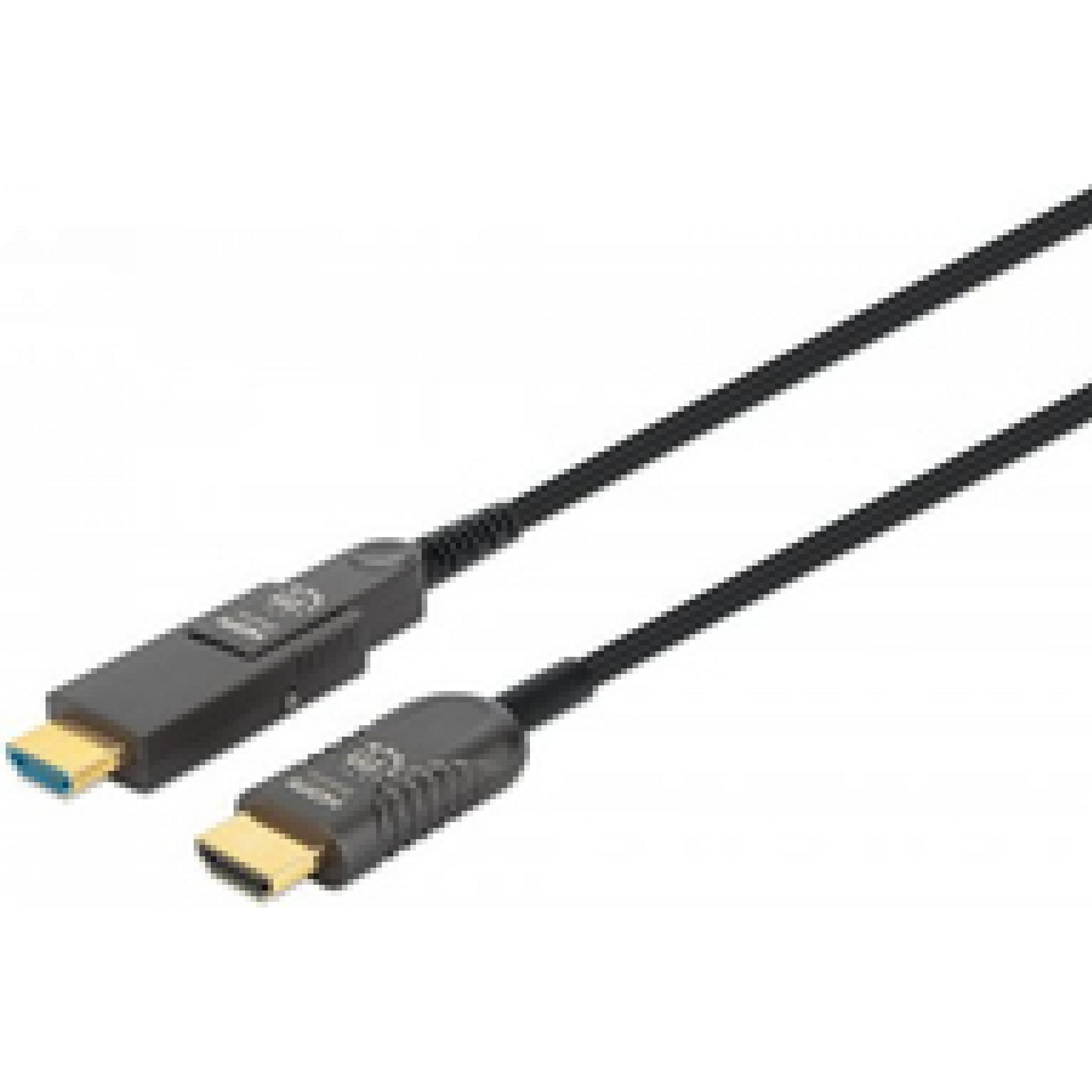 Manhattan Aktives optisches High Speed HDMI-Glasfaserkabel mit abnehmbarem Stecker (50 m, HDMI), Video Kabel