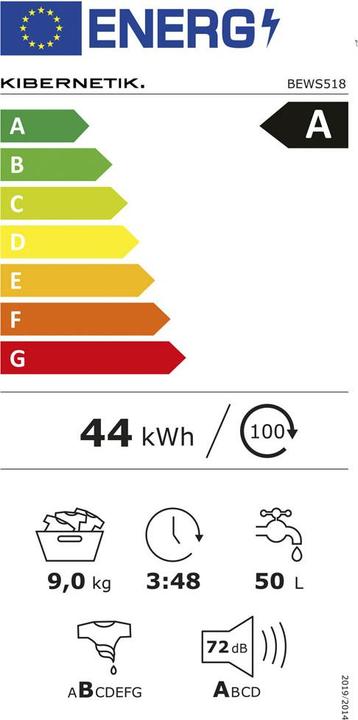 Energy Label Kibernetik SimplyLine SL518 9kg Waschmaschine A (9 kg, Left)