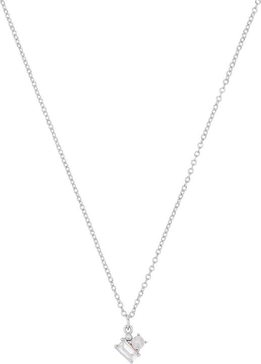Immagine prodotto S.Oliver Halsschmuck für Damen, 925 Sterling Silber, Zirkonia synth., Muschelkernperle (Argento 925)