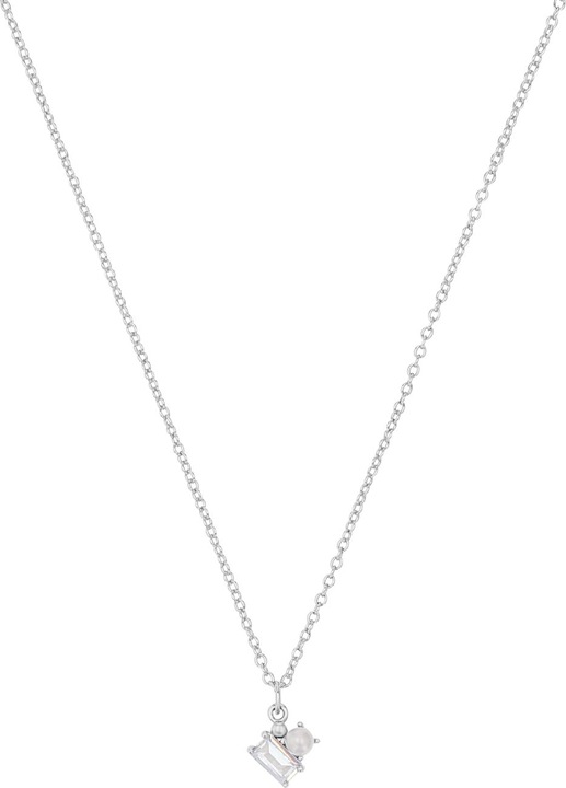 Produktbild S.Oliver Halsschmuck für Damen, 925 Sterling Silber, Zirkonia synth., Muschelkernperle (Silber 925)
