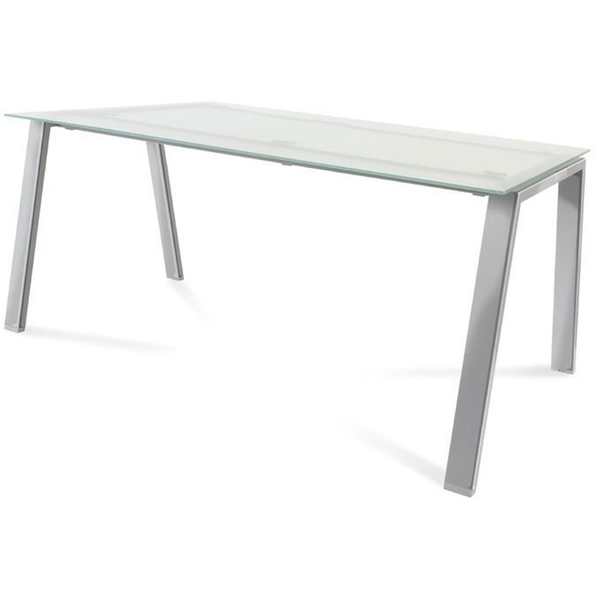 Rocada, Schreibtisch, Schreibtisch Blanca BxTxH 160x80x73cm Gestell verchromt Platte Glas satiniert (160 x 80 x 73 cm)