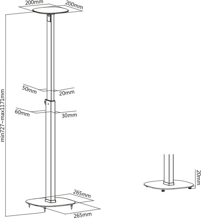 Actual product image myWall HS 23 WL (1 pair, Stand, Height-adjustable)
