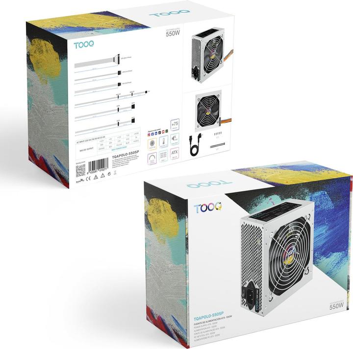 Actual product image Tooq Technology Alimentation ATX TooQ Apolo - 550W (Gris) (550 W)