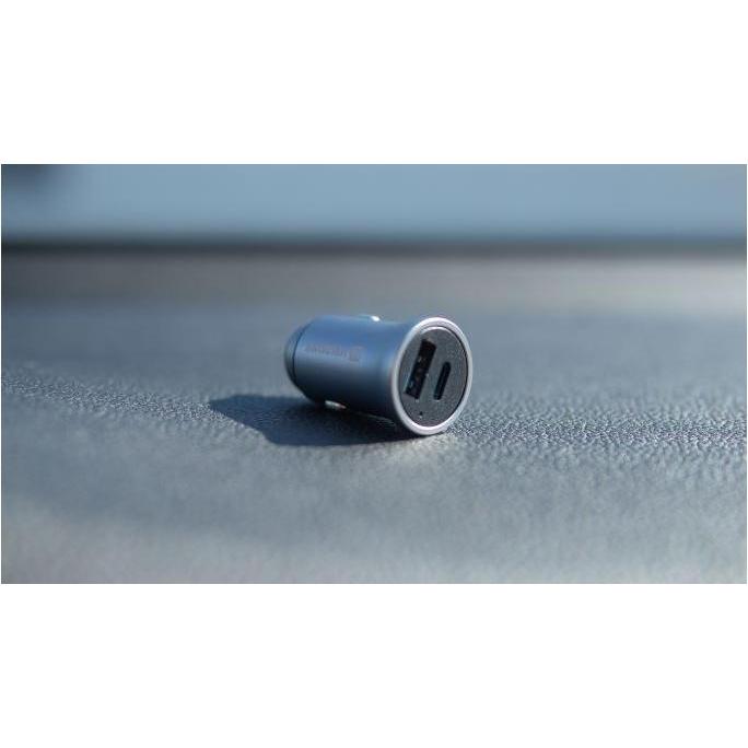 Thumbnail - Swissten USB Autoladegerät Power Delivery USB-C + Quick Charge 3.0 36W METAL, Auto Adapter, Silber