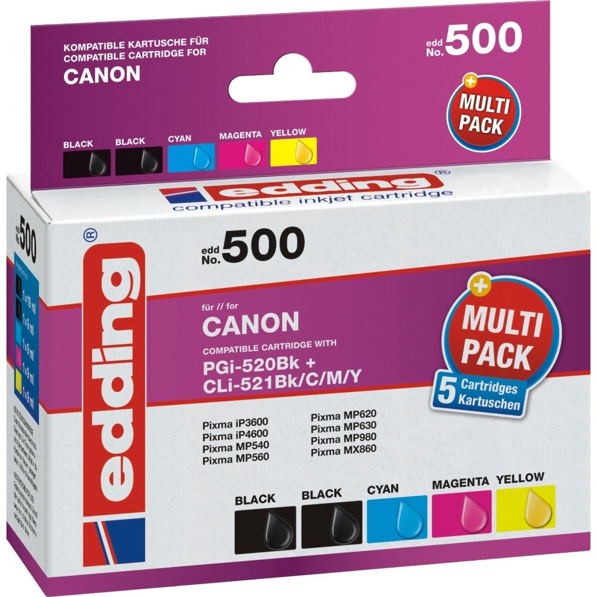Edding, Druckerpatrone, EDD-500 Druckerpatrone (e) Kompatibel (M, C, Y, BK)