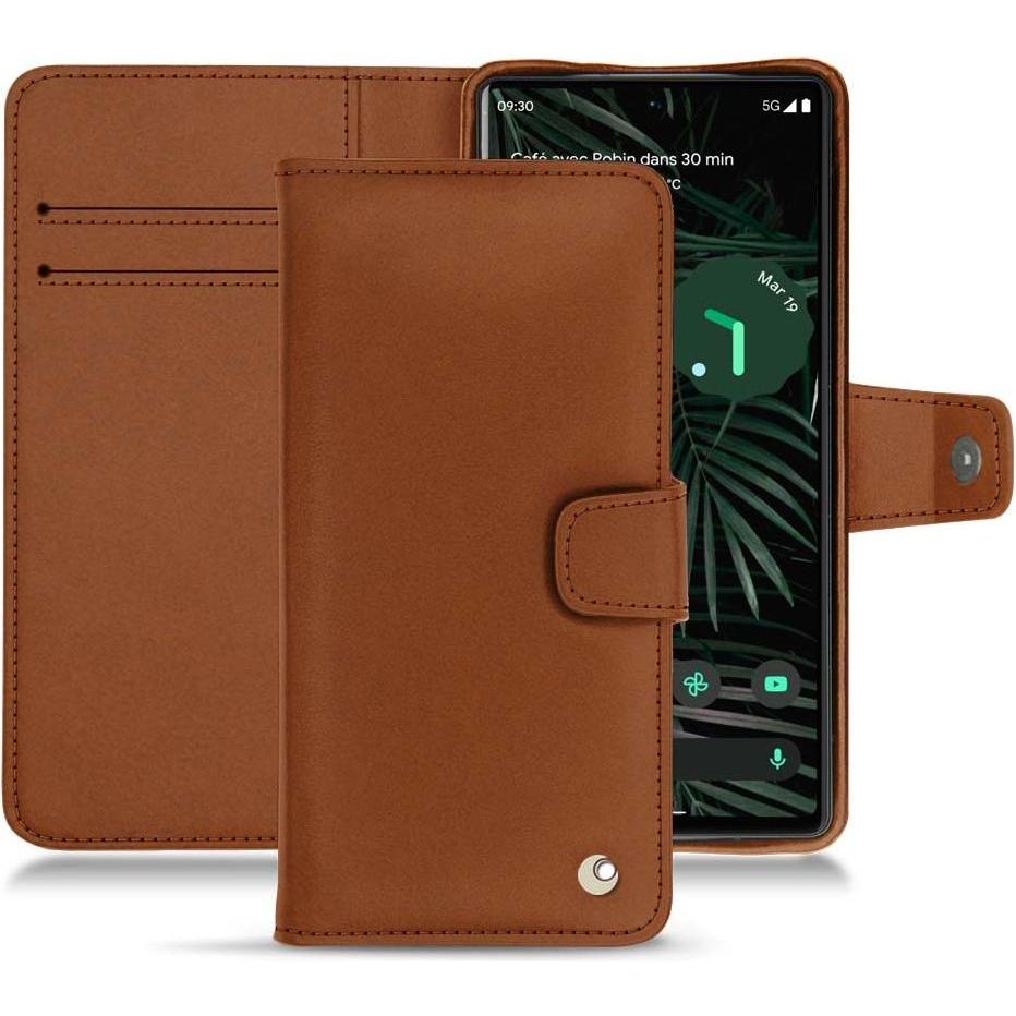 Noreve Lederschutzhülle Wallet (Google Pixel 6 Pro), Smartphone Hülle, Braun