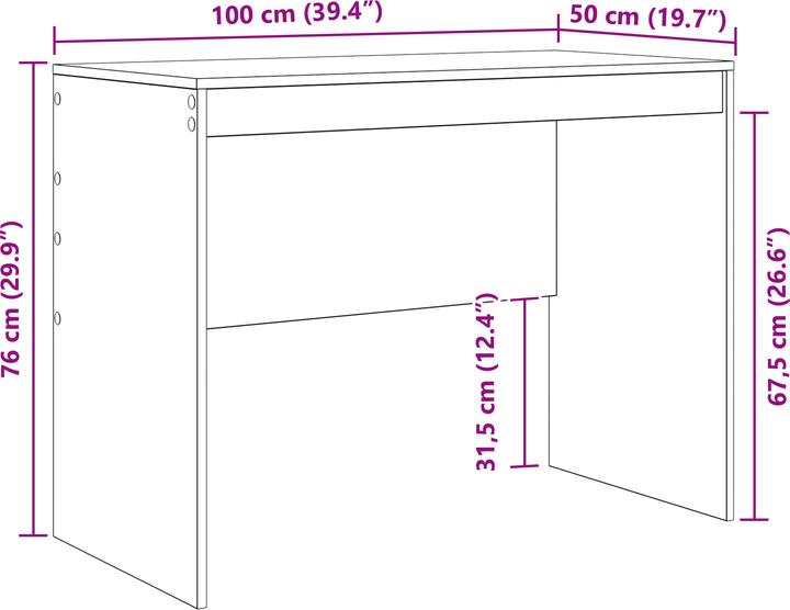 Immagine prodotto vidaXL Kompakter Schreibtisch (100 x 50 x 76 cm)