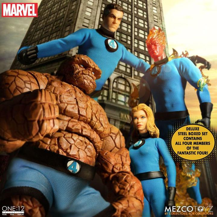 Image du produit Mezco Toys Marvel figurines 1/12 Fantastic Four Deluxe Steel Box Set 16 cm