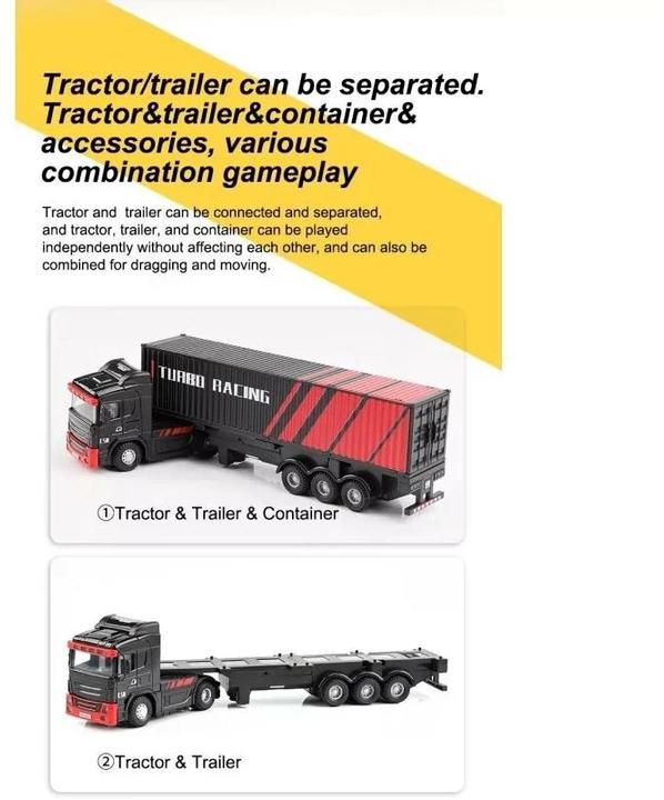 Immagine prodotto Turbo Racing Camion C50 con rimorchio bianco, 1:76, RTR (RTR pronto all'uso)