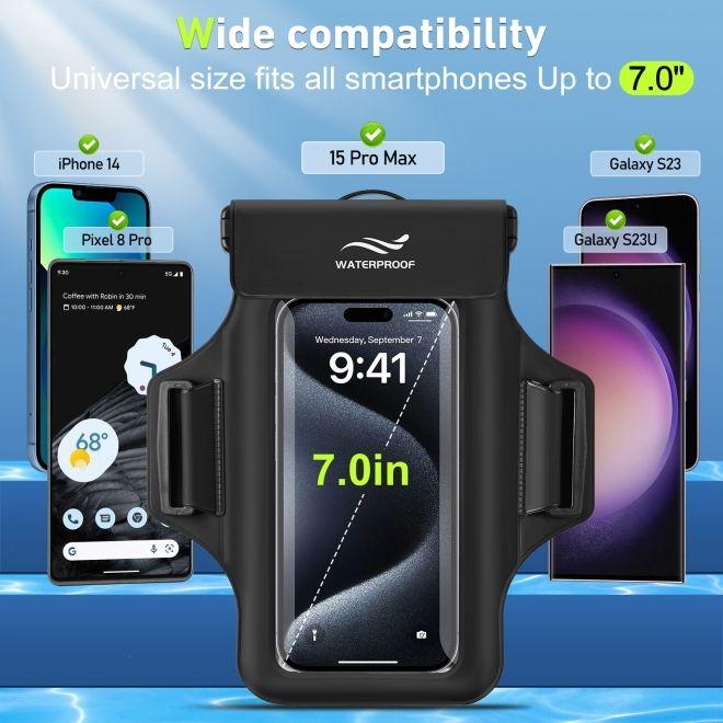 Image du produit Mu Sport 2in1 Wasserdichte Umhängetasche & Sport Armband für Smartphone bis 7"