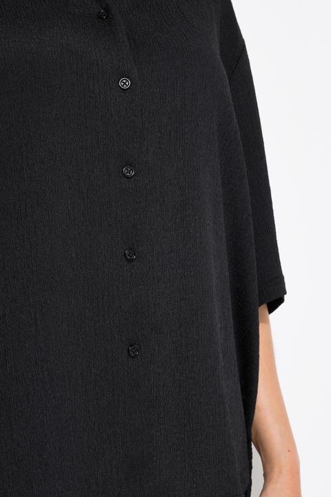 Actual product image Ulla Popken Lightly Textured 3/4 Sleeve Button Down Blouse (50, 52)