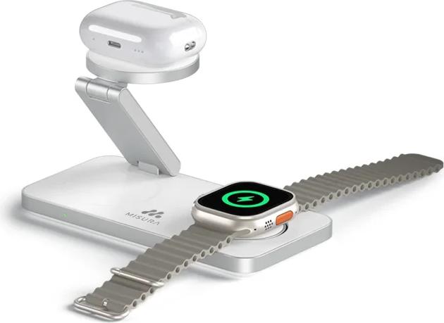 Actual product image Misura MH11 Pro 3-in-1 Faltbare Kabellose Ladestation - WHITE (25 W)