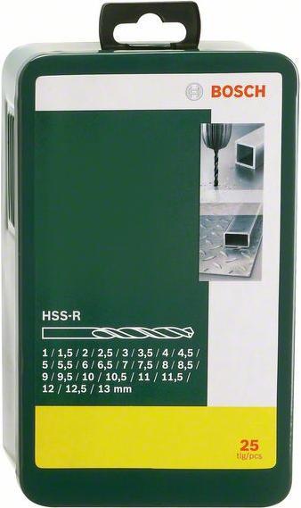 Produktbild Bosch Zubehör Metallbohrer-Set HSS-R, 25-teilig, 1 - 13 mm (1 mm, 1.5 mm, 2 mm, 2.5 mm, 3 mm, 3.5 mm, 4 mm, 4.5 mm, 5 mm, 5.5 mm, 6 mm, 6.5 mm, 7 mm, 7.5 mm, 8 mm, 8.5 mm, 9 mm, 9.5 mm, 10 mm, 10.5 mm, 11 mm, 11.5 mm, 12 mm, 12.5 mm, 13 mm)