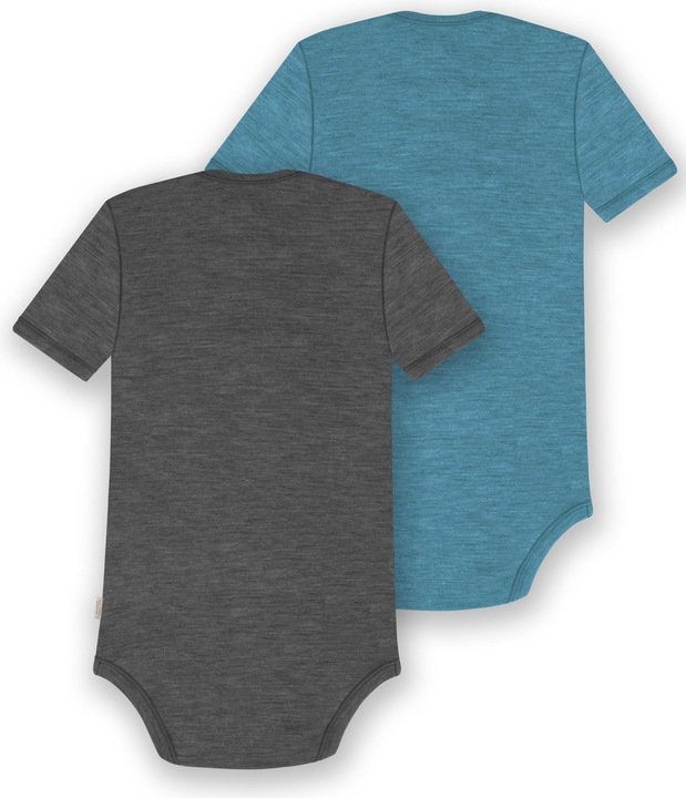 Produktbild Normani 2er Set Baby Merino Body Kurzarm „Tauranga" - 9297 (80)
