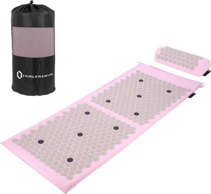 HMS Massage acupressure mat and cushion set Premium AKM04 pink (20 mm)