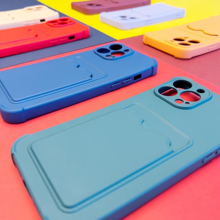 Actual product image Hurtel Card Armor Case Pouch Cover For Samsung Galaxy A22 4G Card Wallet Silicone Armor Cover Air Bag Raspb (Samsung Galaxy A22)
