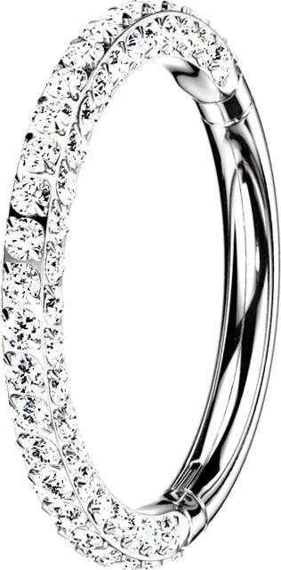 Immagine prodotto Star Piercing Anello a micro segmenti con cerniera in argento e cristalli laterali in argento (Titanio, senza ottone)