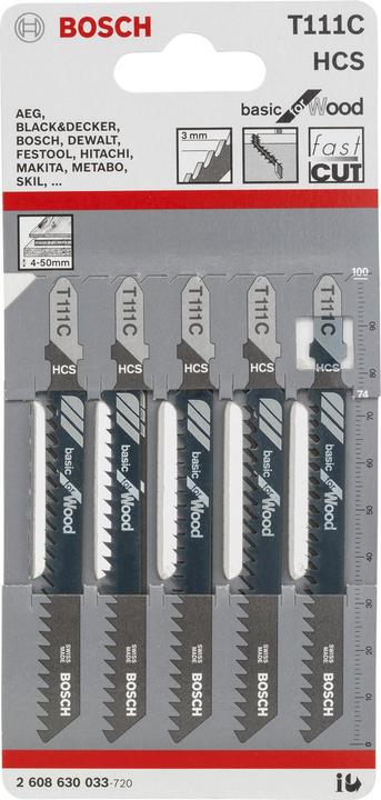 Produktbild Bosch Professional Zubehör Stichsägeblatt T 111 C Basic for Wood, 5er-Pack