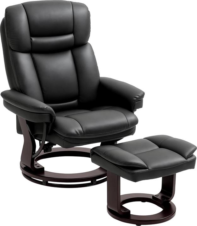Image du produit Homcom Relaxsessel mit Hocker Kunstleder Schwarz