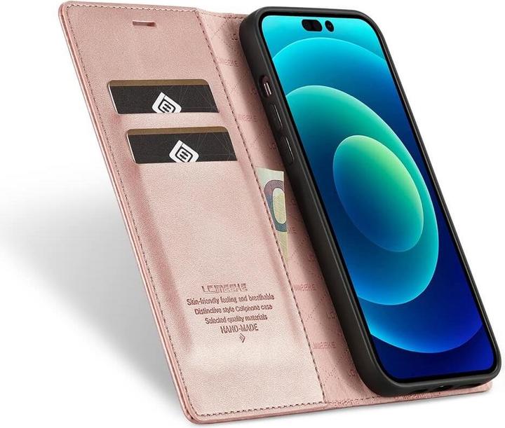 Produktbild Cover-Discount iPhone 14 Pro Max - Vintage Flip Case Etui rosa (Apple iPhone 14 Pro Max)