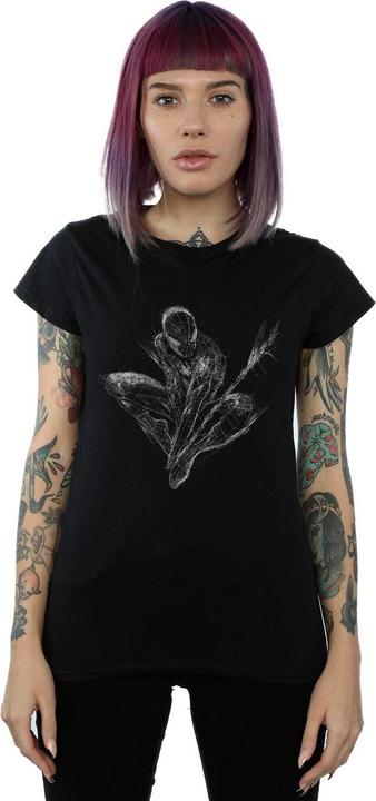 Image du produit - T-shirt SPIDER-MAN WEB CROUCH - Femme (XXL)