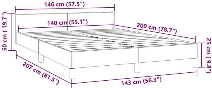 Image du produit vidaXL Bettgestell mit Kopfteil (140 x 200 cm)