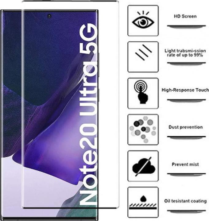Actual product image Screenguard Samsung Galaxy Note20 Ultra Full Screen Protective Glass Film 2.5D 9H (1 pcs., Samsung Galaxy Note 20 Ultra)
