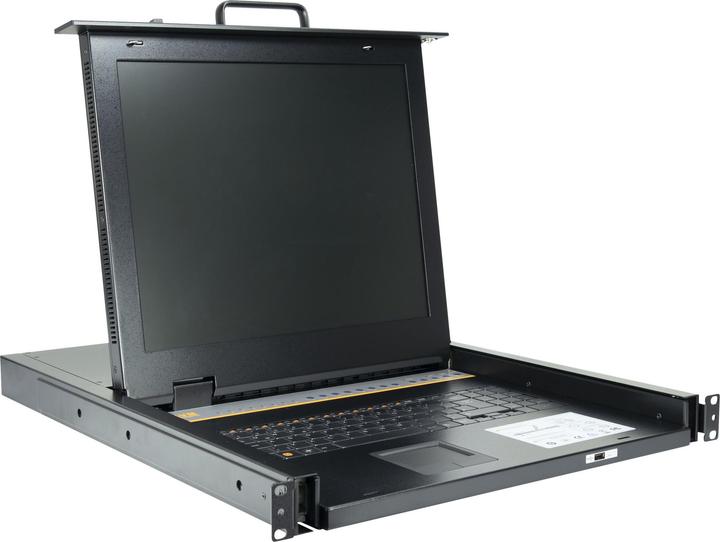 Intertech KVM 1708 LED 43,18cm 17 Zoll KVM-Switch 104er Tastatur mit Touchpad 1280x1024 75Hz 8-Port d-SUB i...