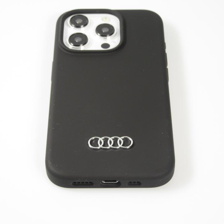 Productafbeelding Audi Siliconen hoesje iPhone 15 Pro 6.1" czarny/zwart hardcase AU-LSRIP15P-Q3/D1-BK (Apple iPhone 15 Pro)
