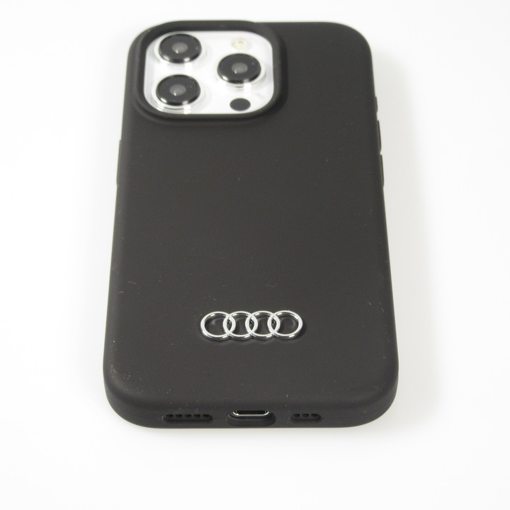 Productafbeelding Audi Siliconen hoesje iPhone 15 Pro 6.1" czarny/zwart hardcase AU-LSRIP15P-Q3/D1-BK (Apple iPhone 15 Pro)