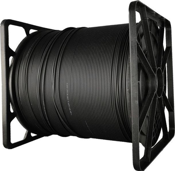 Produktbild Alantec Glasfaserkabel OS2 FTTH flach SM 2J 9/125 LSOH schwarz verstärkt mit zwei Stahlstäben 1000m (CAT6, 1000 m)