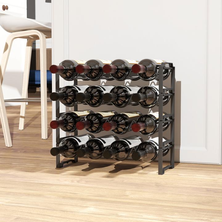 Image du produit Homcom Casier à vin (42,5 x 16,5 x 41 cm, 16 Fl.)