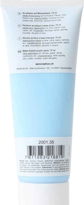 Produktbild I Am Creative Basic Acryl, Acrylfarbe auf Wasserbasis, 75 ml (75 ml)